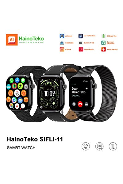 haino teko germany ساعة ذكية SIFLI-11 بتصميم مقاوم للماء وشاشة AMOLED مقاس 2....