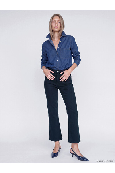 LC Waikiki Rmz Gi̇yi̇m Farkiyla Cropped Spanish Leg Women's Jean Pants