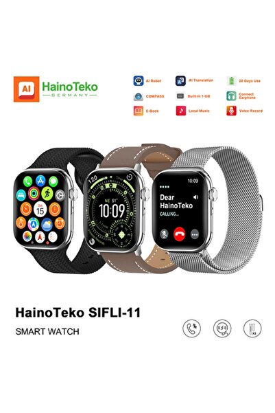 haino teko germany ساعة ذكية SIFLI-11 بتصميم مقاوم للماء وشاشة AMOLED مقاس 2....