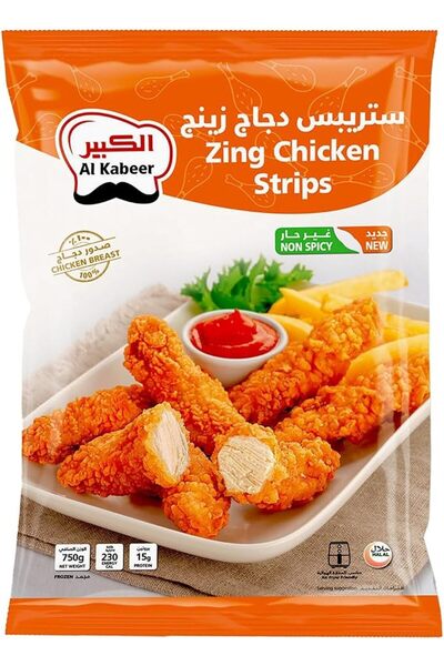 Al Kabeer شرائح دجاج زينج غير حارة، 750 جرام