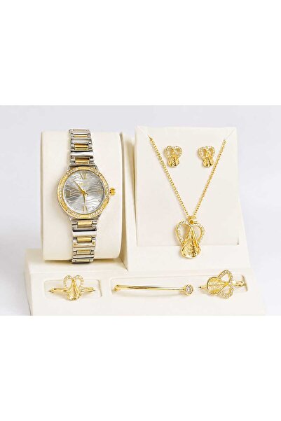 Bella Luxury Women's Watch with Light Gold Accessory Set ✨