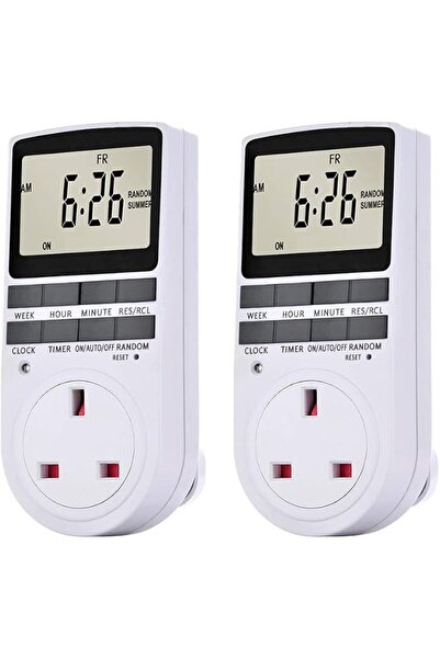 EACAM 2 Pack Digital Light Timer Plug, Outlet With LCD Display - 10 Programma...