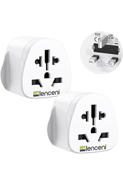 LENCENT قطعتان من محول السفر العالمي إلى المملكة المتحدة، محول عالمي لمنفذ ال...