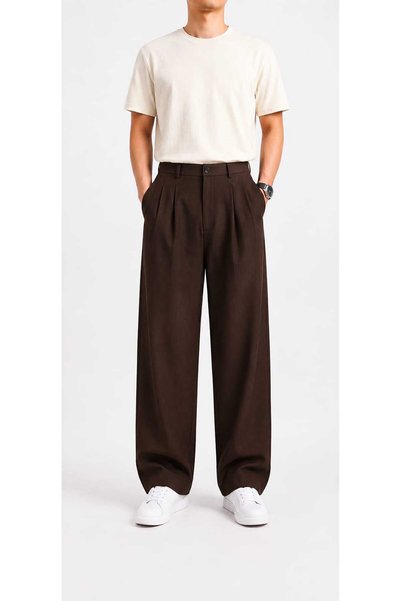 ZÉRIA Men's Baggy Trousers Fabric Pants Comfortable Fit