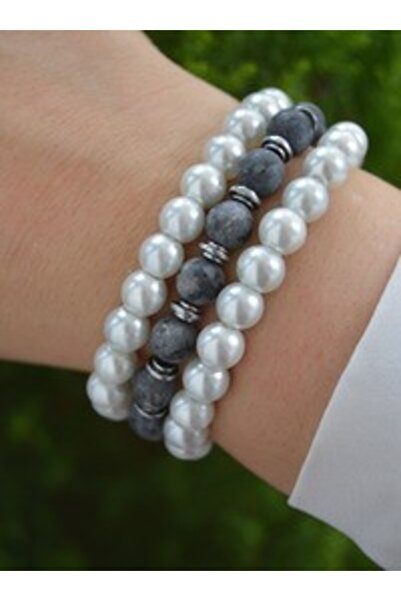 Stoneage Pearl Bracelet Set - Multi-Colored