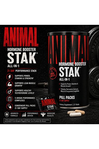 Animal Stak Booster Tribulus Terrestris Extract, Maca & Longifolia All-In-1 P...