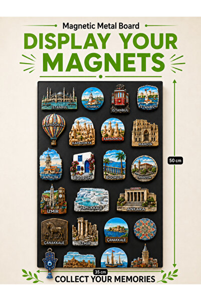 Palamar Dekoratif Metal Magnet Panosu - Mıktanıs Hediyeli Duvara Monte Seyaha...