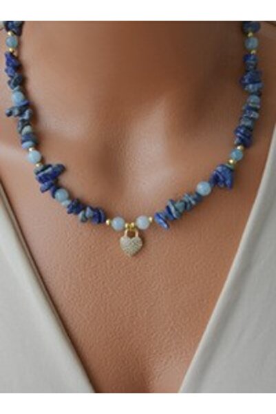 Stoneage Lapi̇s and Aventurine Stone Necklace - Multicolor -