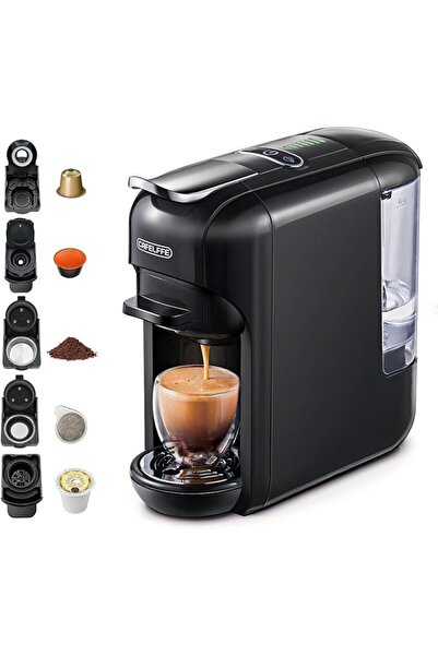 Cafelffe MK-606 5-in-1 Capsule Coffee Maker with 19 Bar Pressure, Hot/Cold Fa...