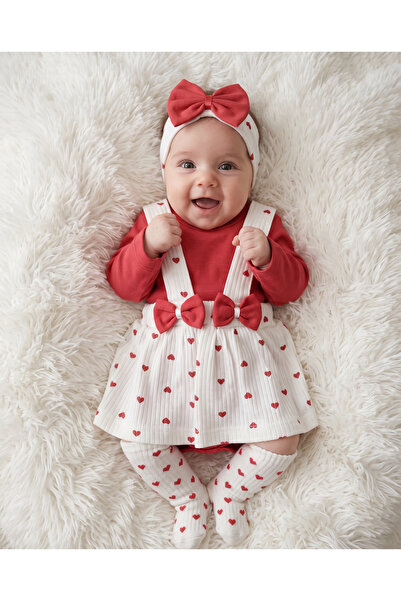MiniKids Costumas All My Hearts, alb-roz