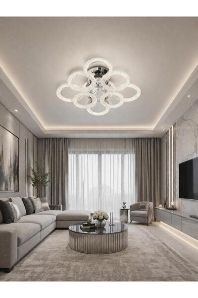 Prime Aydınlatma DAİRE 4+4'LÜ LEDLİ KROM avize