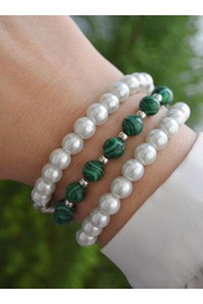Stoneage Malahi̇t Vei̇nci̇ Bracelet Set - Multi-Colored
