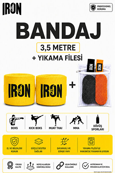 Theiron Boks, Kick Boks, Muay Thai, MMA ve Dövüş Sporları Bandajı + Yıkama Fi...