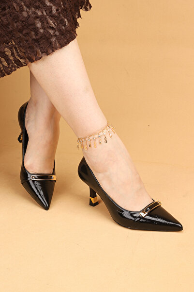 Nilsa Shoes Women's Thin Heeled Buckle Croc Evening Dress Shoes High Heeled S...