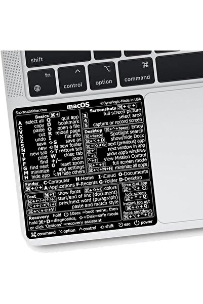 KASTWAVE Mac-OS Shortcut Stickers, Durable Keyboard Labels for Work, Study, W...