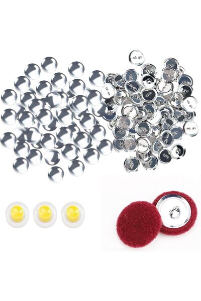 KASTWAVE DIY Button Cover Making Kit 60 Pcs, Self Cover Buttons with Fabric C...