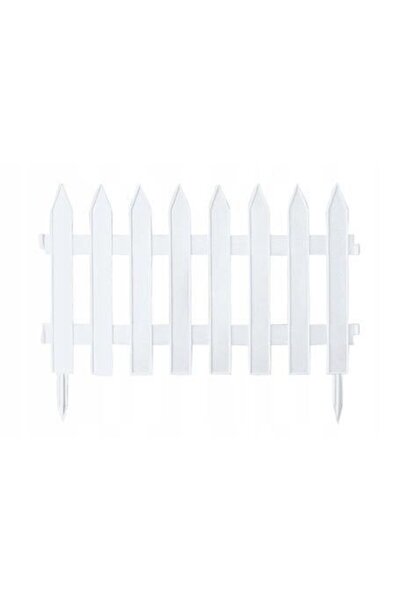 Solplant Gard de gradina decorativ, din plastic, alb, set 7 buc, 3.2 m x 35 cm