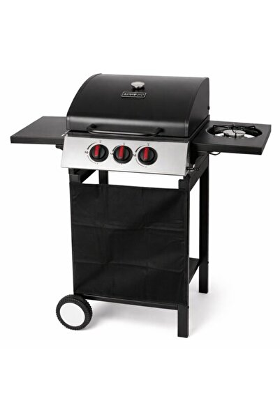 Solplant Gratar gradina, grill dreptunghiular, cu gaz, 2+1 arzatoare, cu roti...