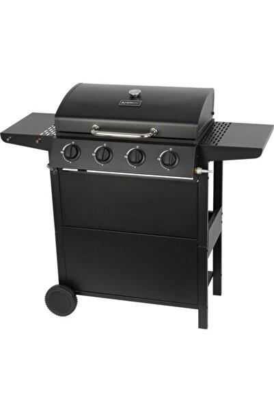 Solplant Gratar gradina, grill dreptunghiular, cu gaz, 4 arzatoare, cu roti, ...