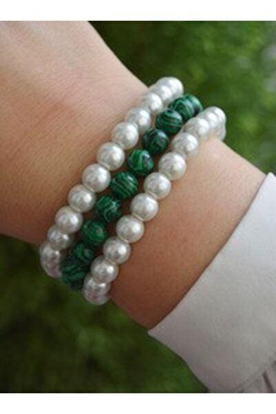 Stoneage Malahi̇t Vei̇nci̇ Bracelet Set - Multi-Colored