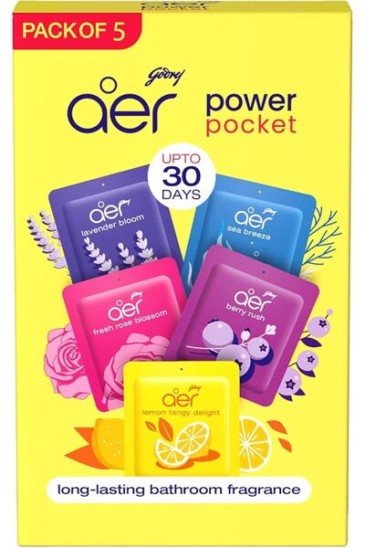Godrej aer معطر جو باور بوكيت - للحمام والمرحاض يدوم حتى 30 يومًا، عبوة متنوع...