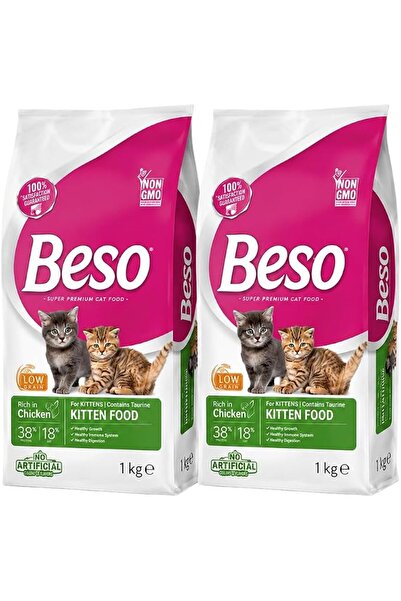 Beso Cat Dry Food with Chicken for Kittens, Complete & Balanced Kitten Nutrit...