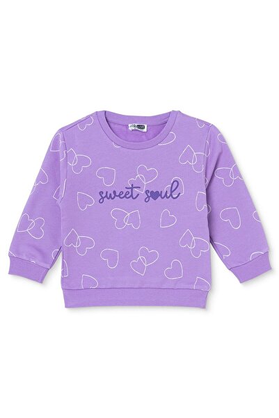 ebebek Hello Baby HelloBaby Kız Bebek Sweatshirt Kalp Baskılı Bisiklet Yaka L...