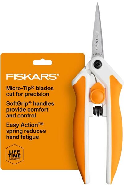 FiSKARS Micro-Tip Easy Action Scissors, Precision Cutting Stainless Steel Bla...