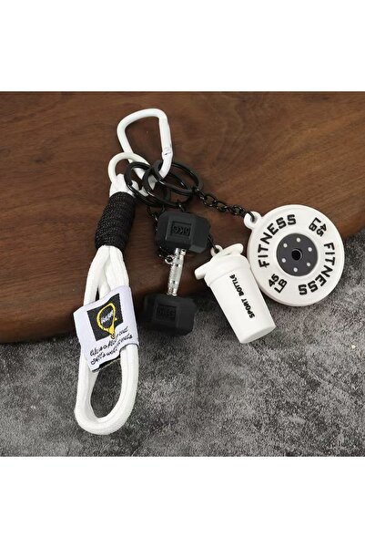 Genel Markalar Sporcu ve Fitness Temalı Anahtarlık - Dambıl ve Shaker Detaylı...