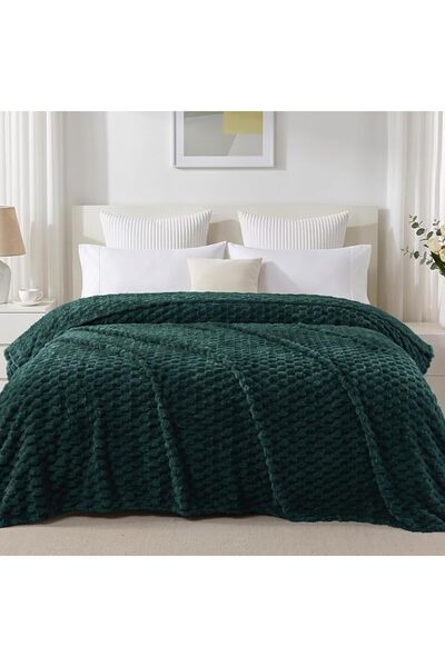 Exclusivo Mezcla Twin Size Soft Fleece Blanket, 152x203 CM Stylish Jacquard V...