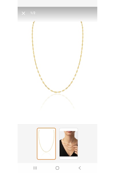 studyosercan2 Women's Plaque Necklace and Minimal Chain Necklace Set of 2