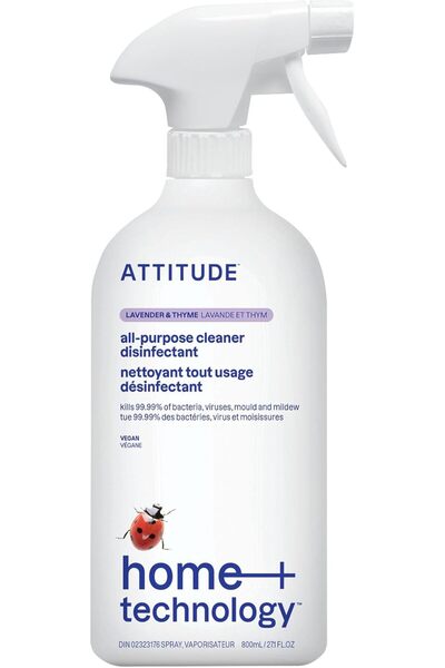 Attitude منظف ومطهر متعدد الأغراض بنسبة 99.99%، يزيل البكتيريا والجراثيم والف...