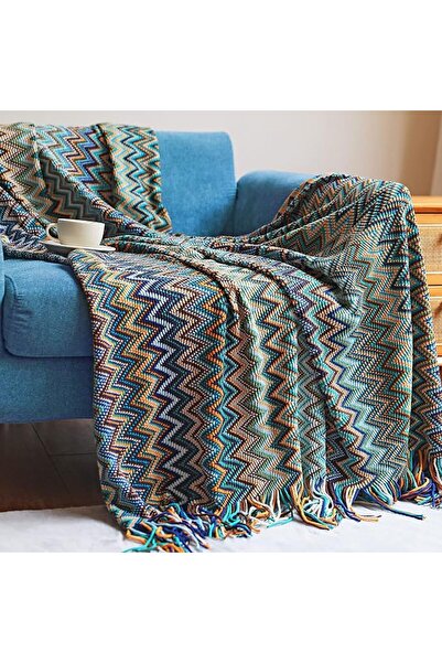 MAKINGTEC Boho Throw Blankets Outdoor Knitted Tassel Blankets, Super Soft Coz...