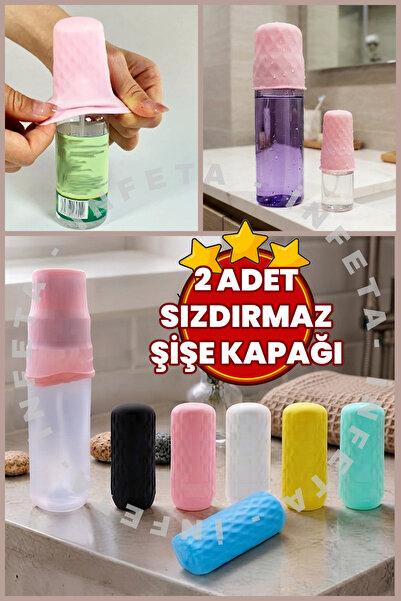 İnfeta 2Pcs Silicone Leak-Proof Bottle Cap- Travel Type Elastic Bottle Mouth ...