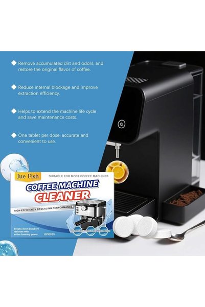 ALMEKAQUZ 12 PCS Coffee Machine Descaler Tablets Universal Cleaning
