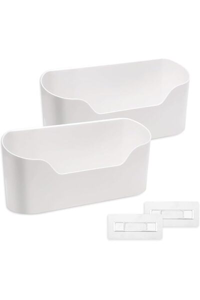 X SPRING Cabinet Door Storage, White 2 Piece Adhesive Holder Set, Versatile C...