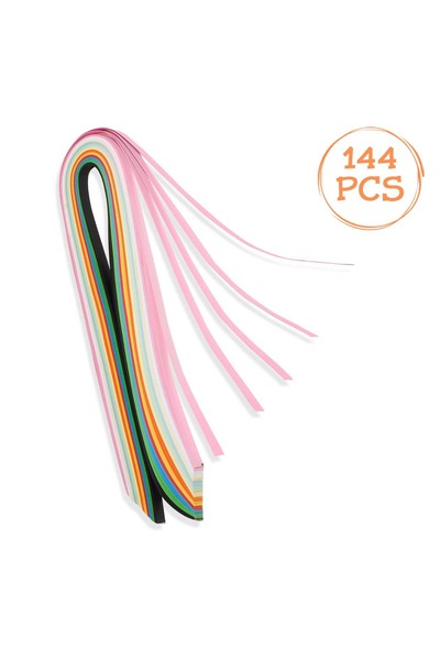 OEM Set de benzi de hârtie pentru quilling - 144 bucăți, 160g, 1m fiecare