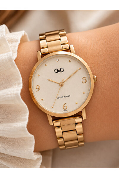 Q&Q Women's Wristwatch Rose Gold Color Casual and Stylish Combination Japanes...