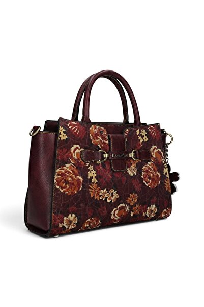LAURA VITA AYNA 03 Wine Women's Bag – Floral Print, Shoulder/Crossbody, 30×20...