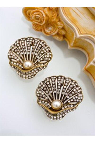 Stoneage Shell Earrings - Bronze Color -
