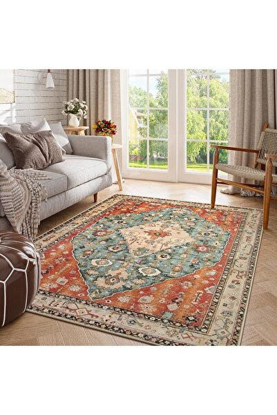 LUCKY Boho Tribal Washable Living Room Bedroom Rug, Oriental Soft Dining Room...