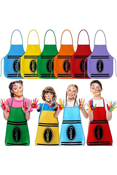KASTWAVE 6 Pcs Crayon Costumes for Kids, Crayon Aprons for Halloween, Fancy D...