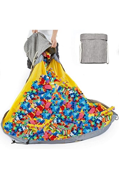 JOYZZZ Toy Storage Bag, Extra Large Collapsible Canvas Basket with Play Mat, ...