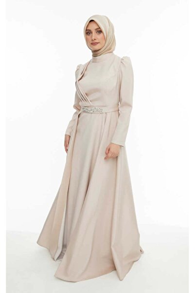 Setrms 2421002 Taş Detaylı Drapeli Abiye