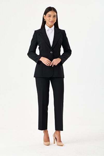 VELNARA MODA Klasik Tek Düğme Ceket & Dar Paça Pantolon - Kadın Takım Elbise ...