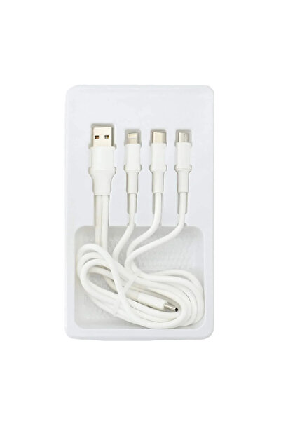 mpBLBERRI 3A 3-in-2 Data Cable, USB-A to Micro+Lightning+Type-C, USB-A to Mini USB-C 1.2 Meter