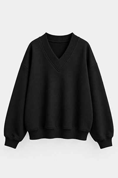 MEYASU V-Neck Oversize Vintage Sweatshirt