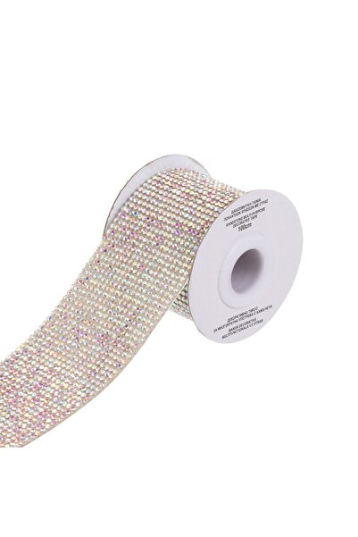 OEM 1m x 4.5cm Panglică adezivă argintie holografică cu strasuri