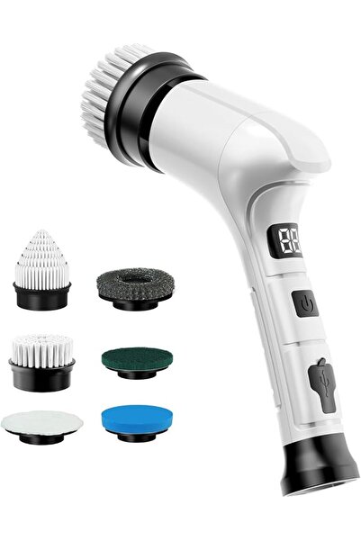 KASTWAVE Electric Spin Scrubber Cordless Power Cleaning Brush with 6 Replacea...