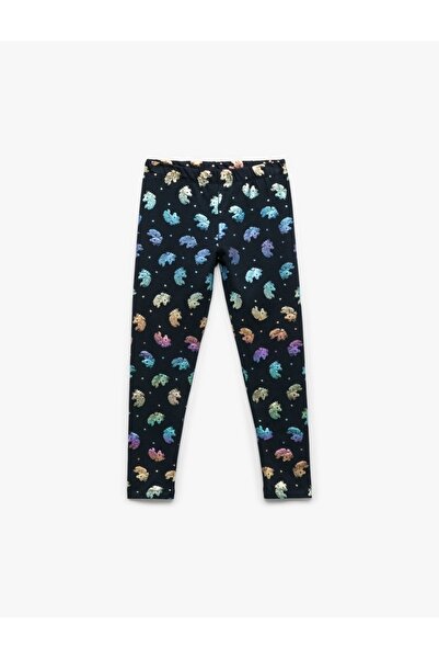 Koton Leggings din bumbac cu imprimeu unicorn cu talie elastică